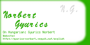 norbert gyurics business card